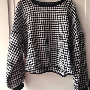 Plus Houndstooth Sweatshirt